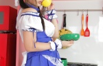 apron chocoball costume handcuffs kitchen maid maid_uniform rating:Safe score:0 user:bored_man