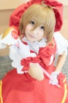 blonde_hair bows cardcaptor_sakura cosplay dress gloves hat kinomoto_sakura nyai wand rating:Safe score:0 user:pixymisa