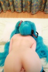 aqua_hair arai_yomi ass bed cosplay hatsune_miku headset nude thighhighs twintails vocaloid rating:Questionable score:7 user:nil!