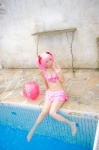 bikini_top cleavage cosplay hair_ribbons kaname_madoka mashiro_yuki miniskirt pink_hair pool puella_magi_madoka_magica skirt swimsuit twintails wet rating:Safe score:0 user:nil!