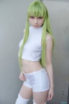 boots cc code_geass cosplay croptop green_hair kanda_midori shorts thighhighs rating:Safe score:4 user:xkaras