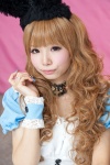 animal_ears blonde_hair bunny_ears choker cosplay cuffs dress himemiya_mahore masuwaka_tsubasa_(cosplay) rating:Safe score:1 user:pixymisa