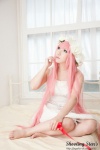 bed cosplay dress hairband megurine_luka pink_hair saku twintails vocaloid world_is_mine_(vocaloid) rating:Safe score:3 user:nil!