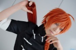 braid cosplay crossplay gintama hibiki_touya kamui mandarin_suit orange_hair umbrella rating:Safe score:1 user:nil!