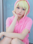 aka_(morimori) blonde_hair cosplay gumi hoodie my_room_disco_night_(vocaloid) shorts vocaloid rating:Safe score:3 user:nil!