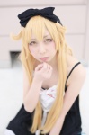 bakemonogatari blonde_hair cosplay dress hairbow hinokio oshino_shinobu rating:Safe score:0 user:nil!