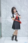 akitsu_honoka bakemonogatari blouse boots cosplay jumper school_uniform sengoku_nadeko rating:Safe score:0 user:nil!