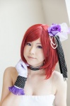 choker cosplay dress flower gloves headdress love_live!_school_idol_project nishikino_maki purple_eyes red_hair tori_suke rating:Safe score:0 user:pixymisa