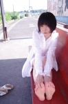 barefoot bench blouse feet iiniku_ushijima soles toes rating:Safe score:7 user:pixymisa