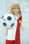 blonde_hair cosplay hairband inazuma_eleven_go nanobana_kinako shirt shorts soccer_ball soccer_uniform tobi rating:Safe score:0 user:pixymisa