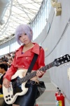 cosplay eko_(ii) guitar jacket microphone miniskirt nagato_yuki purple_hair skirt suzumiya_haruhi_no_yuuutsu rating:Safe score:0 user:pixymisa