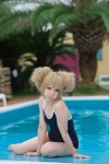 aisaka_taiga blonde_hair cosplay hair_buns koyomi pool school_swimsuit swimsuit toradora! wet rating:Safe score:3 user:nil!