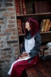 cosplay mizuki nier pleated_skirt popola red_hair robe skirt rating:Safe score:0 user:pixymisa