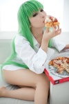 cc code_geass cosplay dress_shirt green_hair kanda_midori pantyhose pizza rating:Safe score:15 user:xkaras