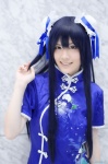 blue_hair cosplay double_bun hair_ribbons love_live!_school_idol_project popuri qipao sonoda_umi rating:Safe score:0 user:nil!