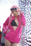 ayasaki_remi bikini_top cosplay hair_ties hori-san_to_miyamura-kun koyomi pink_eyes pink_hair sunglasses swimsuit track_jacket twintails rating:Safe score:0 user:pixymisa
