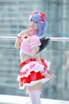 cosplay half-skirt lenfried purple_hair remilia_scarlet thighhighs touhou tubetop wings rating:Safe score:0 user:nil!