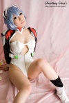 ayanami_rei blue_hair boots cleavage cosplay hairband jacket neon_genesis_evangelion one-piece_swimsuit saku swimsuit white_end_type_zero rating:Safe score:0 user:nil!