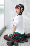 blouse cosplay glasses hairband maitako makinami_mari_illustrious neon_genesis_evangelion pleated_skirt rebuild_of_evangelion school_uniform skirt thighhighs tie twintails zettai_ryouiki rating:Safe score:2 user:pixymisa