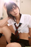 blouse costume croptop dgc_0678 glasses midriff nakamura_miu pleated_skirt school_uniform skirt tie rating:Safe score:2 user:nil!
