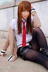 blouse boots cardigan cosplay makise_kurisu pantyhose shirota_mizu shorts steins;gate tie rating:Safe score:2 user:pixymisa