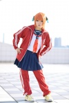 cosplay gintama gym_uniform kagura kira orange_hair pleated_skirt sailor_uniform school_uniform skirt track_suit rating:Safe score:0 user:nil!