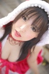 cleavage cosplay cyborg_nene dress original santa_costume stocking_cap rating:Safe score:1 user:nil!