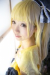 blonde_hair camisole cosplay hairbow hoodie idolmaster jougasaki_rika kurasaka_kururu side_ponytail rating:Safe score:0 user:nil!