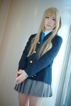 blazer blonde_hair blouse cosplay k-on! kotobuki_tsumugi pleated_skirt ribbon_tie shiina_haru skirt rating:Safe score:0 user:pixymisa