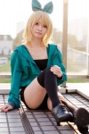 blonde_hair cosplay hairbow jacket kagamine_rin nepachi shorts thighhighs tubetop vocaloid rating:Safe score:2 user:pixymisa