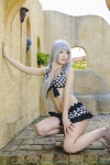 ahoge bikini cosplay haiyore!_nyaruko-san kurasaka_kururu nyaruko sarong silver_hair swimsuit rating:Safe score:2 user:nil!
