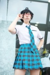 ahoge blouse chouka cosplay glasses idolmaster kikuchi_makoto looking_over_glasses miniskirt pleated_skirt school_uniform skirt tie rating:Safe score:1 user:nil!