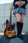 akiyama_mio bass blazer blouse cosplay hair_clips k-on! minatsuki_naru pleated_skirt school_uniform skirt rating:Safe score:3 user:nil!