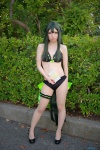 bikini choco cosplay garter gatchaman_kurauzu green_eyes green_hair pantyhose sheer_legwear swimsuit utsu-tsu rating:Safe score:3 user:pixymisa