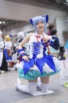 blue_hair cirno cosplay dress hairbow thighhighs touhou white_legwear yumichi zettai_ryouiki rating:Safe score:1 user:nil!