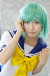 cosplay green_hair ibara iwasaki_minami lucky_star sailor_uniform school_uniform rating:Safe score:0 user:nil!