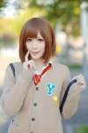 blouse bookbag cardigan cosplay idolmaster idolmaster_cinderella_girls kitami_yuzu school_uniform tamago rating:Safe score:0 user:nil!