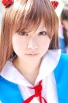 asakura_mikoto blouse cosplay hair_pods neon_genesis_evangelion sailor_uniform school_uniform soryu_asuka_langley rating:Safe score:1 user:nil!