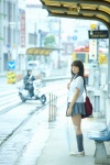 blouse bookbag kneesocks pleated_skirt school_uniform shinozaki_ai skirt umbrella ys_web_368 rating:Safe score:0 user:nil!