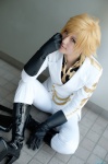 blazer blonde_hair boots cape code_geass cosplay crossplay elbow_gloves gino_weinberg gloves saya trousers rating:Safe score:0 user:nil!