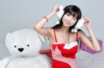 dress ear_muffs lee_yoo_eun santa_costume stuffed_animal teddy_bear rating:Safe score:0 user:nil!