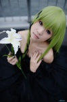 cc cleavage code_geass cosplay flower gown green_hair hair_ribbons shirayuki_himeno rating:Safe score:0 user:nil!