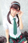 blouse cosplay glasses hairband maitako makinami_mari_illustrious neon_genesis_evangelion pleated_skirt rebuild_of_evangelion school_uniform skirt thighhighs tie twintails zettai_ryouiki rating:Safe score:2 user:pixymisa