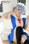 ayanami_rei blue_hair cosplay jumper kneesocks neon_genesis_evangelion sailor_uniform saku school_uniform white_end_type_zero rating:Safe score:0 user:nil!