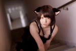 animal_ears cat_ears cleavage cosplay dress enacat_(black_version) enako garter_belt original thighhighs rating:Safe score:3 user:nil!