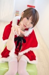 animal_ears bed bunny_ears cosplay dress original rinami santa_costume shawl thighhighs zettai_ryouiki rating:Safe score:1 user:nil!