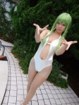 cc code_geass cosplay green_hair kohina pantyhose pool swim_suit twin_braids white_legwear rating:Safe score:2 user:nil!
