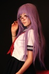 cosplay gintama glasses pleated_skirt purple_hair sailor_uniform sarutobi_ayame saya school_uniform skirt tie rating:Safe score:3 user:DarkSSA