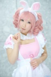 animal_ears apron bunny_ears cosplay haru_(iii) inu_boku_secret_service maid maid_uniform pink_eyes pink_hair pocky roromiya_karuta rating:Safe score:0 user:pixymisa