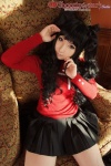 cosplay fate/series fate/stay_night hair_ribbons pleated_skirt red_devil saku skirt sweater tohsaka_rin turtleneck twintails rating:Safe score:2 user:nil!